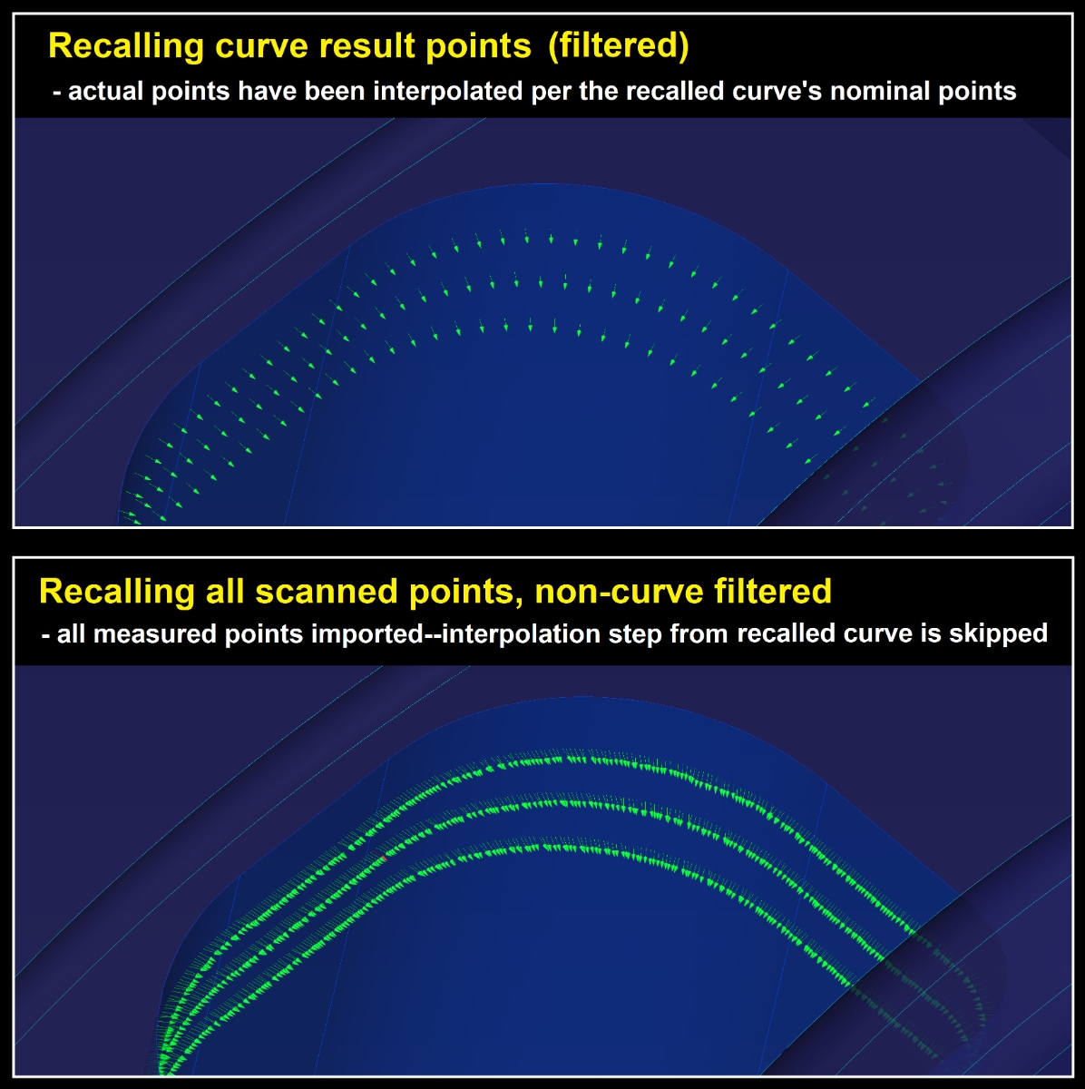 Filtered Result Recall Feature Points from Curve - General - ZEISS Qualityforum